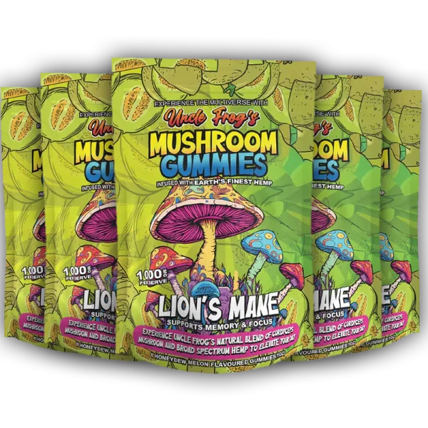 5 X Lion's Mane Mushroom Gummies Infused Hemp